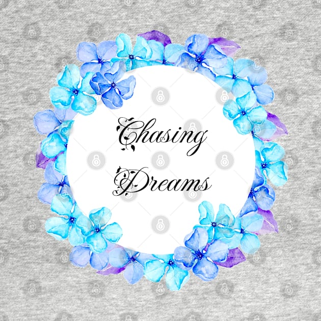 Chasing Dreams Watercolor Floral Wreath by Nisuris Art